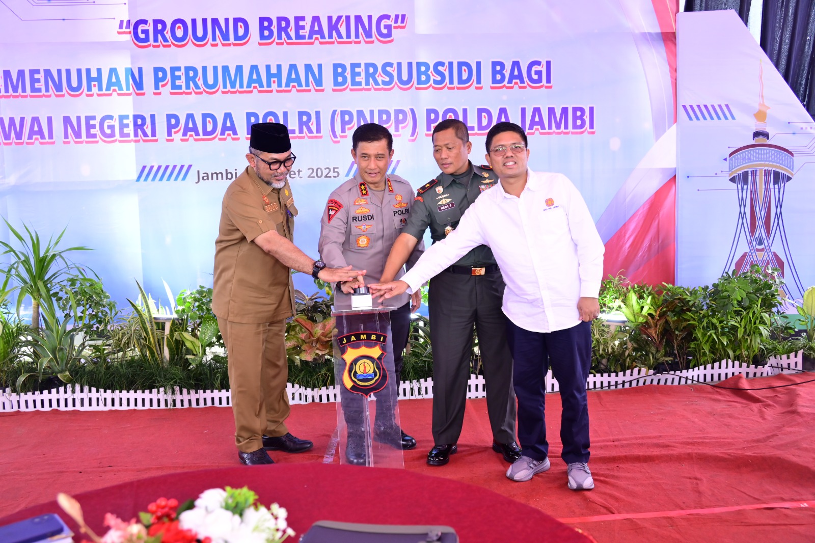 Gound Breaking pembangunan perumahan Bersubsidi Polri dan pegawai Negeri polri (PNPP ) Polda Jambi .4/3 2025