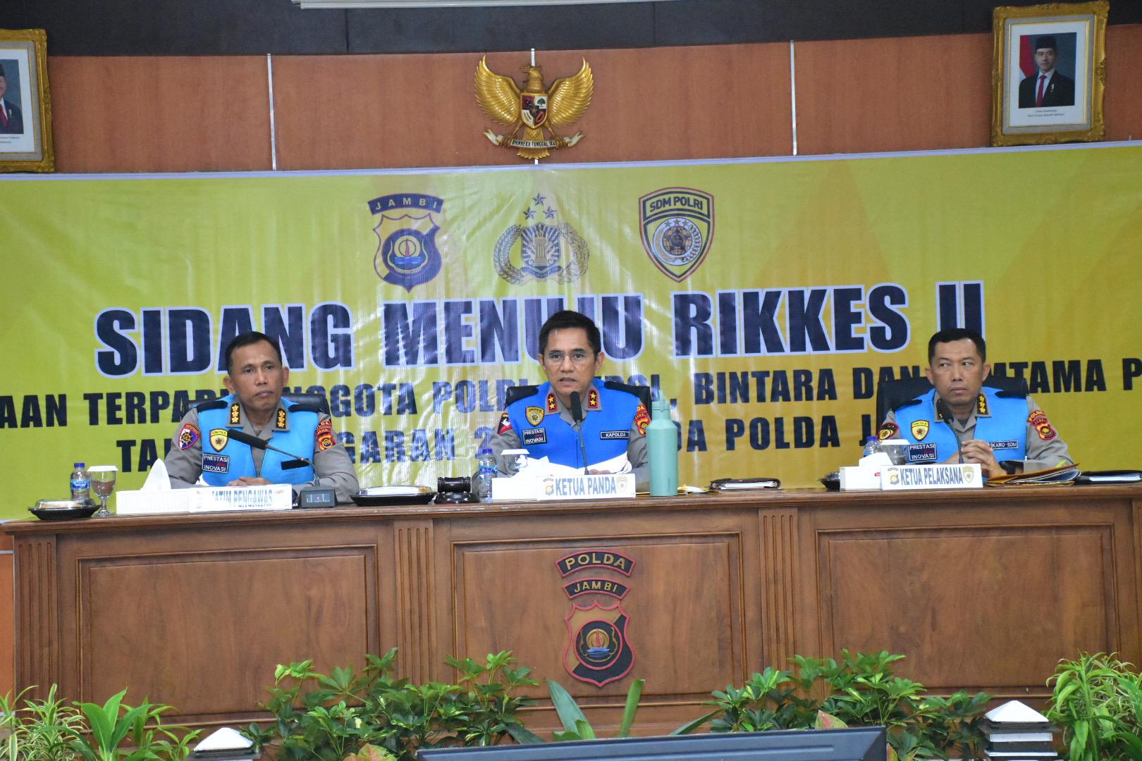 Kapolda Jambi melakukan sidang menuju Rinkkes II Perangkingan penerimaan terpadu anggota polri TA 2025